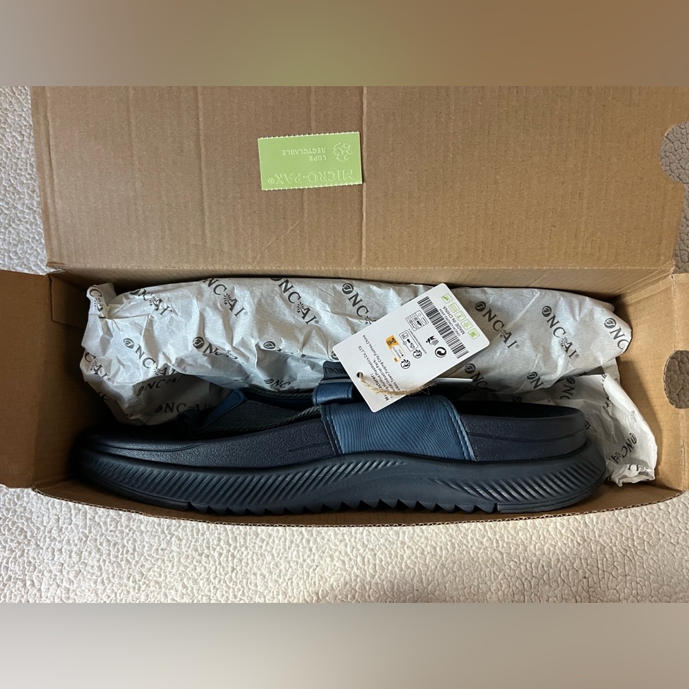NIB ONCAI MENS DARK BLUE ORTHOPEDIC FLIP FLOPS 10.5 - Picture 2 of 4